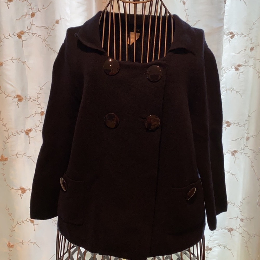 ~J. Crew~ Black Collar Wool Sweater Blazer